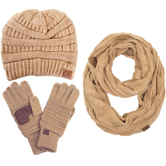 C.C | Accessories | Cc 3pc Knit Warm Beanie Gloves Scarves  display picture 1